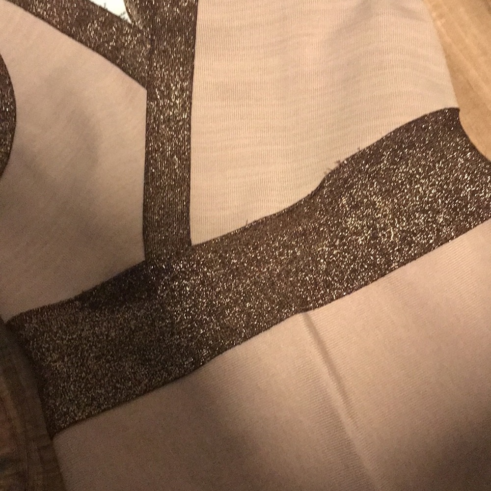 Forever 21 beige and brown glitter bandage bodycon dress - Picture 6 of 13